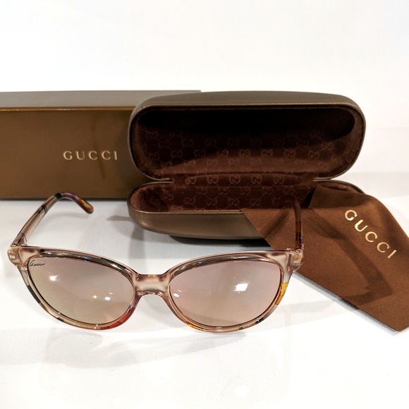 Gucci Accessories - GUCCI GG 3633/N/S Beige Floral Mirrored Sunglasses
